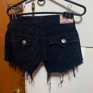 True Religion Brand Jeans Joey Big T Corduroy cut off shorts size 26